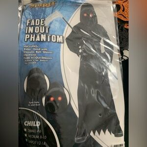 Spirit Phantom Fade In/ Out Kids Costume - Black 14-16 size Halloween Party